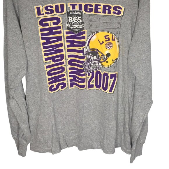 LSU Tigers Shirt Mens Medium Football 2007 BCS National Champions Long Sleeve - Picture 2 of 13